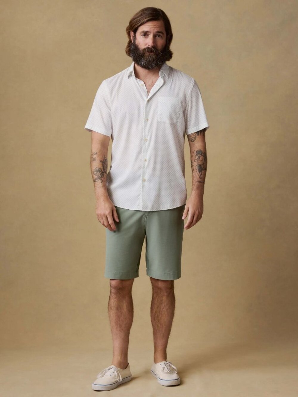 Faherty All Day Shorts 9" Trail Olive Men's Size 36